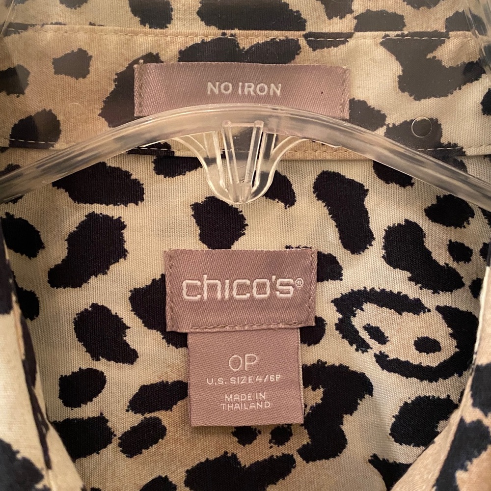 Chico's Animal Print Long Shirt/ Tunic - Picture 4 of 12